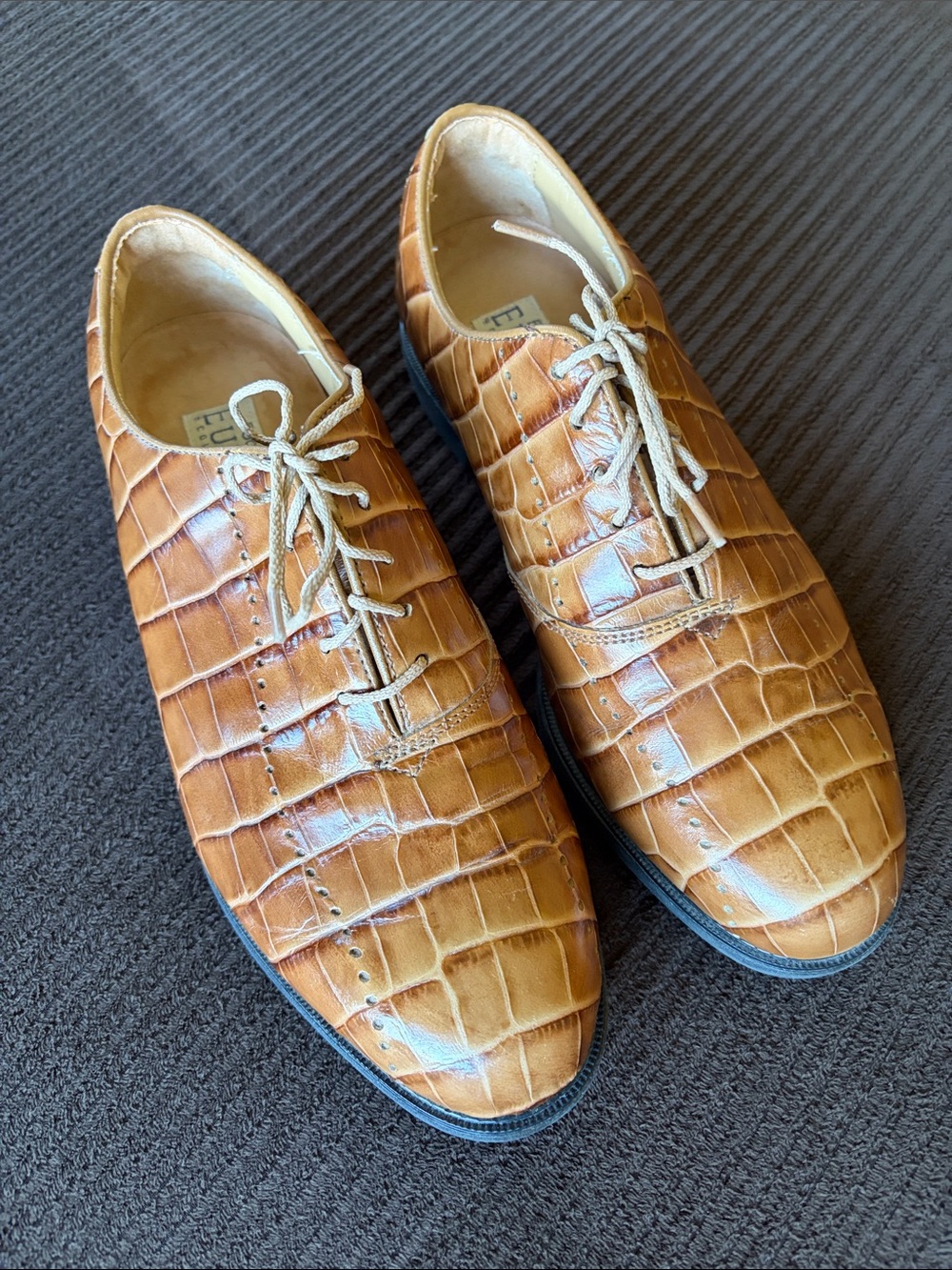 Footjoy Europa Brown Croc Pattern Womens Golf Shoe size 8.5